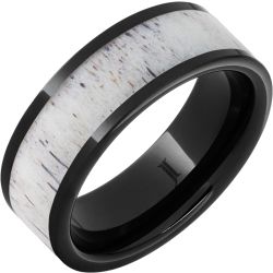 Black Diamond Ceramic Antler Inlay Ring
