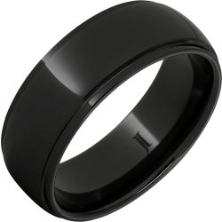 Black Diamond Ceramic Domed Ring