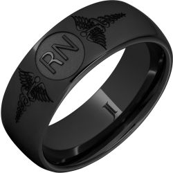 Black Diamond Ceramic Ring With Caduceus - Registered Nurse
