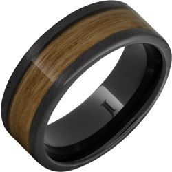 Barrel Aged Black Diamond Ceramic Ring with Single Malt Inlay and Stone Finish