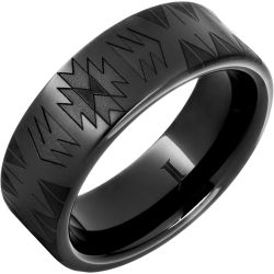 Navajo Blanket Pattern Black Diamond Ceramic Ring