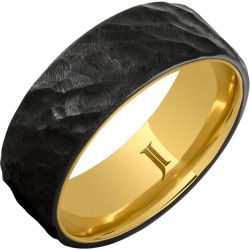 Hidden Gold Black Diamond Ceramic Ring With Thor Finish