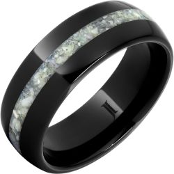 Black Diamond Ceramic Ring with Mother of Pearl
