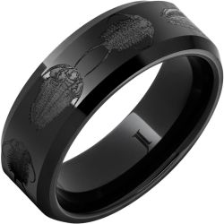 Trilobite - Black Diamond Ceramic Ring