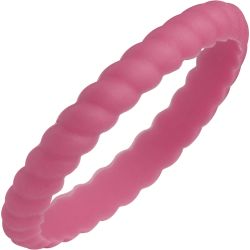 TruBand Silicone Spiral Pink Ring