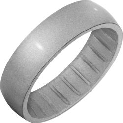 TruBand Silicone Slim Silver Glitter Ring