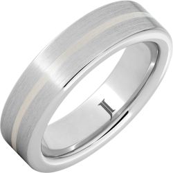 Serinium Satin Ring with Sterling Silver Inlay