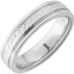 Sernium Grooved Ring with Hammer Finish