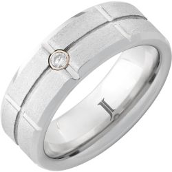 Serinium Men's Diamond Beveled Grid Ring