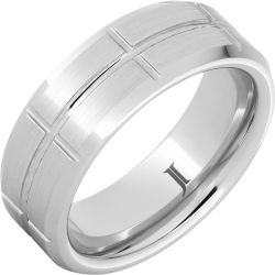 Grid Satin Finish Grid Pattern Serinium Ring