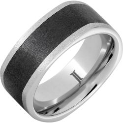Stone Cubist - Serinium and Black Diamond Ceramic Ring
