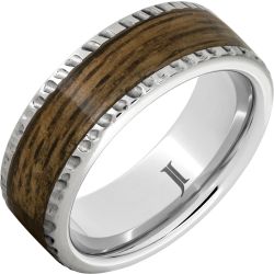Barrel Aged Serinium Ring with Bourbon Wood Inlay