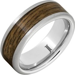 Barrel Aged Serinium Ring with Bourbon Wood Inlay and Stone Finish