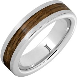 Barrel Aged Serinium Ring with Bourbon Wood Inlay and Stone Finish