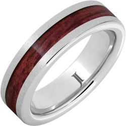 Barrel Aged Serinium Ring with Cabernet Inlay and Stone Finish