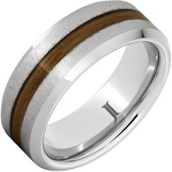 Barrel Aged Serinium Ring with Rye Whiskey Wood Inlay