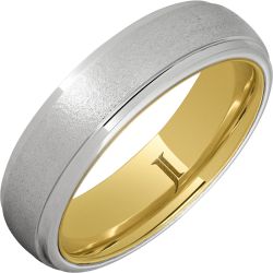 Serinium Ring with 10K Yellow Gold Interior and Stone Finish