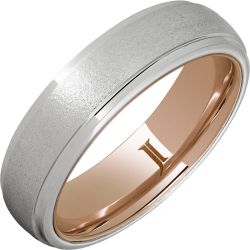Serinium Ring with 10K Rose Gold Interior and Stone Finish