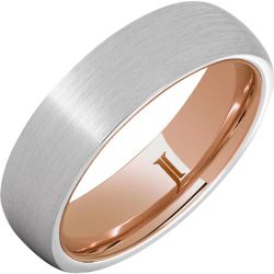 Serinium Hidden Gold Ring With Rose Gold Interior and Satin Finish