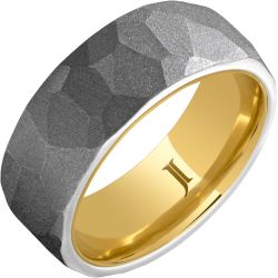 Serinium 10K Hidden Gold Ring With Chisel Sandblast Finish