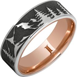 Hidden Gold 10k Inlay Serinium Mountain Pine Forest Ring