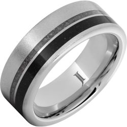 Shifting Sands - Serinium White and Black Sand Inlay Ring