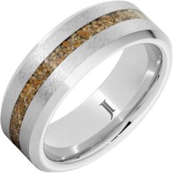 Serinium Ring with Brown Dinosaur Fossil Bone