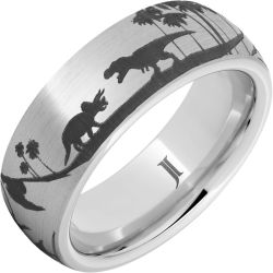 Serinium Ring with Dinosaur Scene