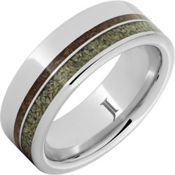 Serinium Ring with Dual Dinosaur Fossil Inlays
