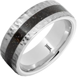 Serinium Ring with Grey Dinosaur Bone Inlay