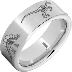 Serinium Dinosaur Fossil Skeleton Engraved Ring
