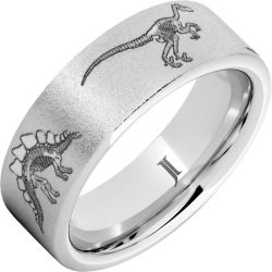 Serinium Dinosaur Fossil Skeleton Engraved Ring
