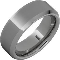 Rugged Tungsten Beveled Ring