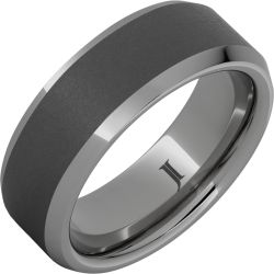 Rugged Tungsten Beveled Edge Ring with Sandblast Finish
