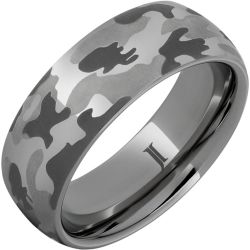 The Hunter - Rugged Tungsten Camo Engraved Ring