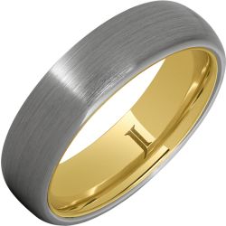 Hidden Gold Rugged Tungsten Satin Finish Ring