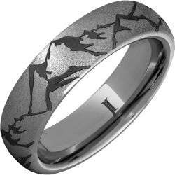 Rugged Tungsten High Country Ring With Stone Finish