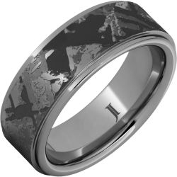 Kuiper - Rugged Tungsten Meteorite Pattern Engraved Ring