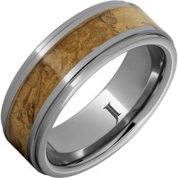 Lonsdale - Rugged Tungsten Natural Cigar Wrapper Inlay Ring