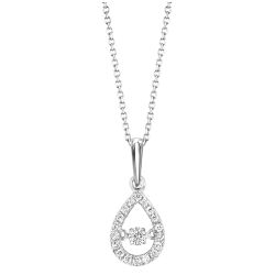 10kt White Gold Diamond Rhythm of Love Pear Pendant 1/5ctw