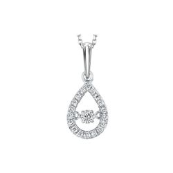 10K White Gold & Diamond Rhythm of Love Pendant 