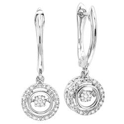 Silver White Gold Earring .10ctw