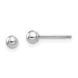 Bunny Nest 14k White Gold Madi K Polished 3mm Ball Post Earrings