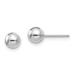 Snuggle Pop 14k White Gold Madi K Polished 5mm Ball Post Earrings