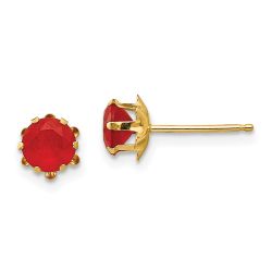 Muffin Bear 14k Madi K 5mm CZ Birthstone (Jul) Earrings