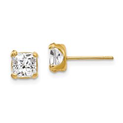Cuddles Star 14k Madi K 5mm Square CZ Post Earrings