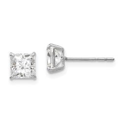 Snuggle Pop 14k White Gold Madi K 5mm Square CZ Post Earrings