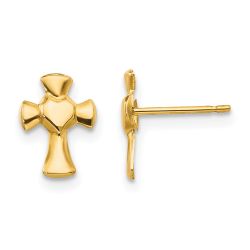 Sunny Cloud 14k Madi K Heart Cross Post Earrings