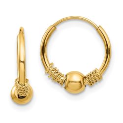 Sunny 14k Madi K Endless Hoop w/Bead Earrings