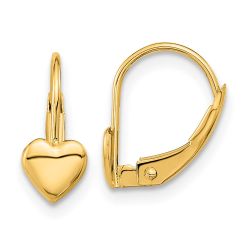Dreamy 14k Madi K Heart Leverback Earrings